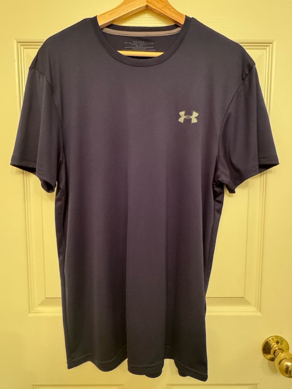 Under Armour Men’s Short Sleeve Performance Tee — Dark Blue with Silver Logo